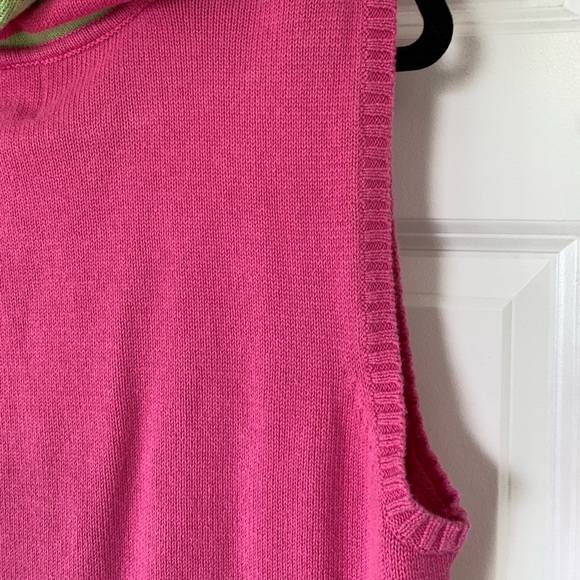 Quaker Factory Sweater Vest Womens M Sequined Strawberry Garden Flower Knit Hood - Picture 10 of 13